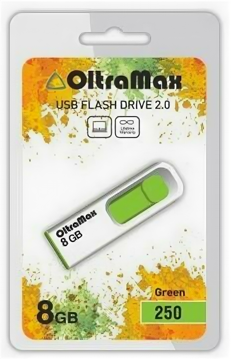 USB flash накопитель OltraMax 250 8GB зеленый (OM-8GB-250)