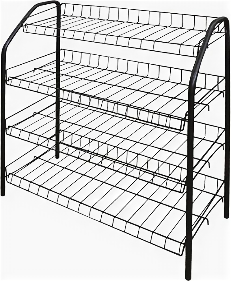 Этажерка для обуви разборная 4 полки 700*660*300 мм черный
