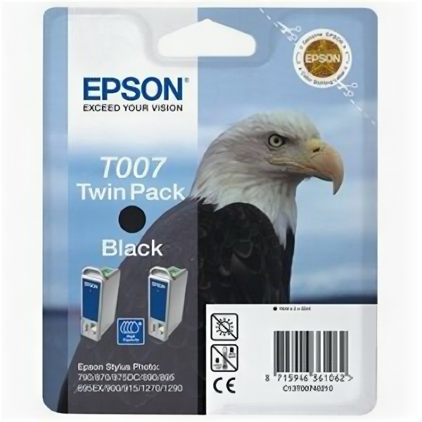 Набор картриджей Epson C13T00740210 T007 Black двойная упаковка