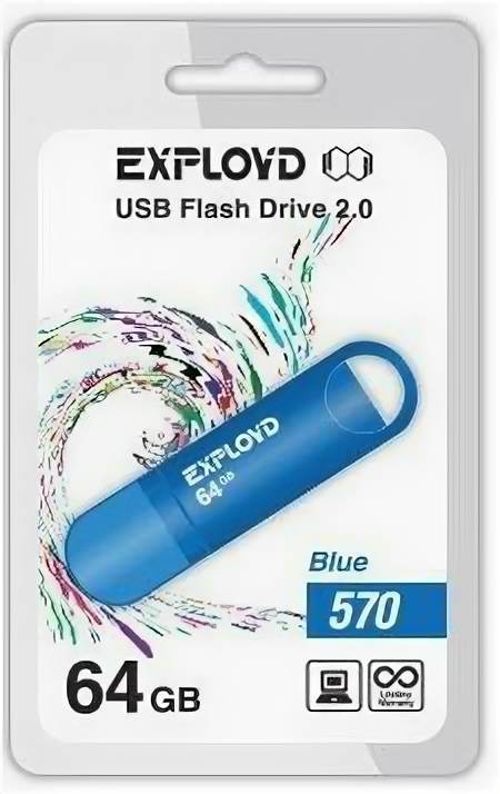 USB flash накопитель Exployd 570 64GB синий