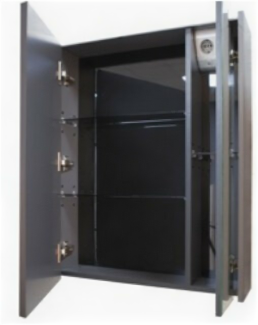 Ronda ZRU9302968 Шкаф зеркальный 60x78x14.5 см (антрацит/белый глянец, подсветка) Roca - фото №4