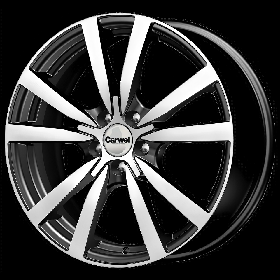 Литые колесные диски Carwel Гранд 131 7x17 5x108 ET45 D67.1 Чёрный с полированной лицевой частью (36425)