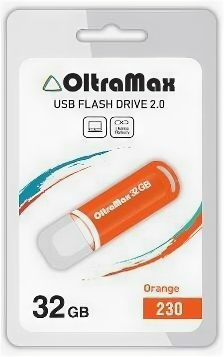 USB flash накопитель OltraMax 230 32GB оранжевый (OM-32GB-230)