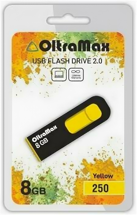 USB flash накопитель OltraMax 250 8GB желтый (OM-8GB-250)