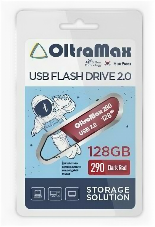 USB flash накопитель Oltramax OM-128GB-290-Dark Red