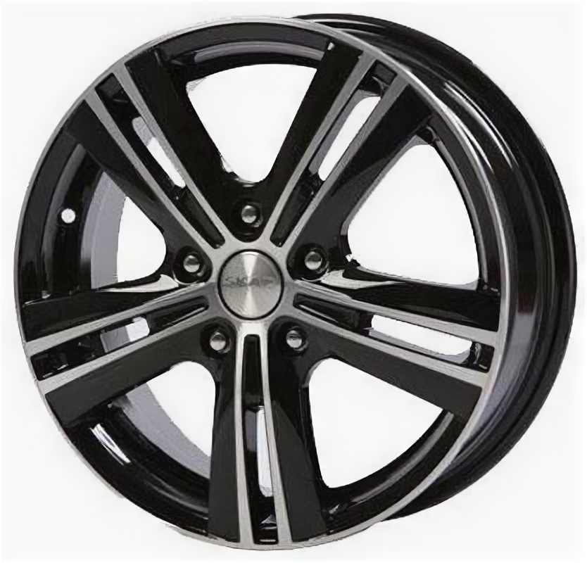 Литые колесные диски SKAD (СКАД) Багира 6x16 4x100 ET45 D60.1 Черный глянцевый с полированной лицевой частью (арт.1660105)