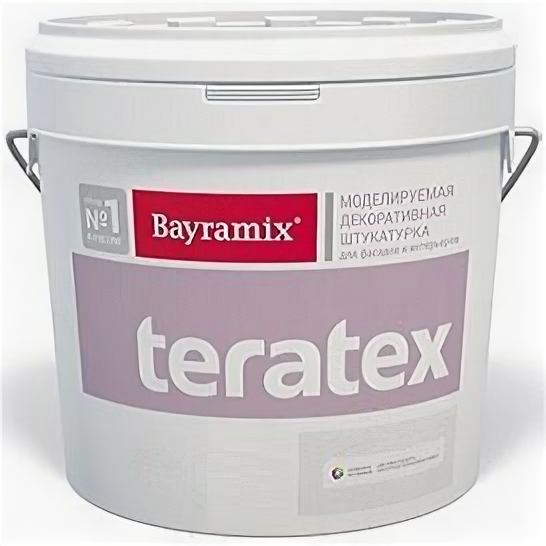 Декоративная Штукатурка Структурная Bayramix Teratex 15кг 092 Моделируемая для Фасадных и Интерьерных Работ / Байрамикс Тератекс.