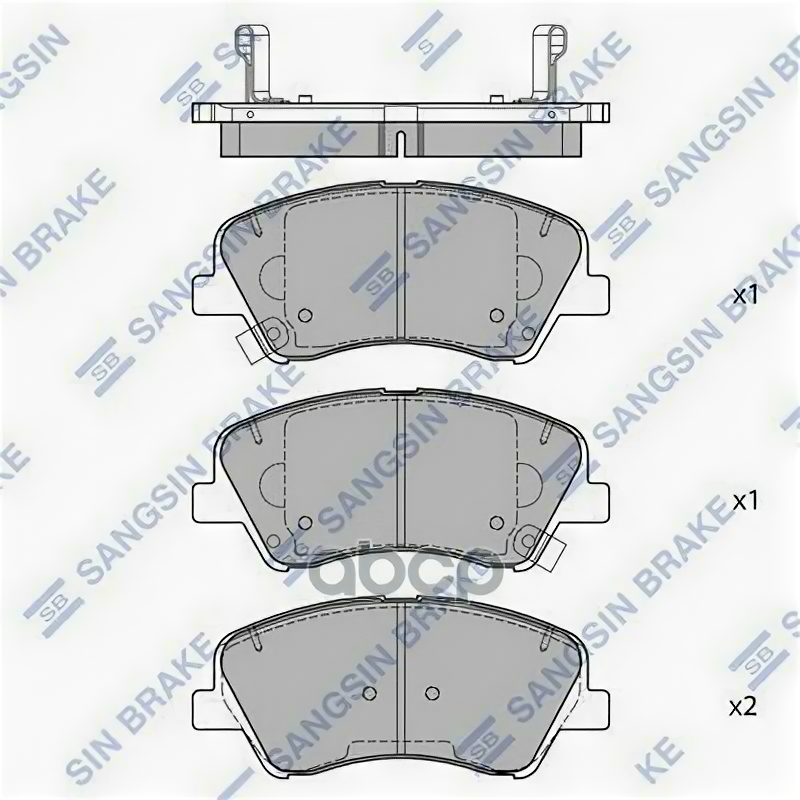 Колодки тормозные передние SANGSIN BRAKE SP1901 для Hyundai Accent IV RB I20 GB / IB Solaris HCR; KIA RIO III UB RIO IV FB