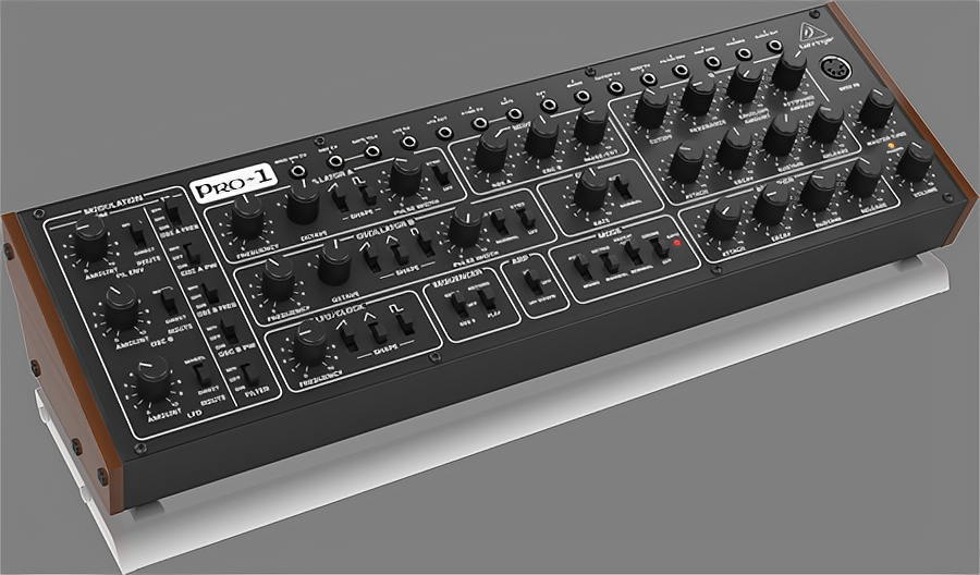 Behringer PRO-1 аналоговый синтезатор 2 осцилятора Curtis3340 4-полюсный фильтр 2 огибающие ADSR секвенсор арпеджиатор