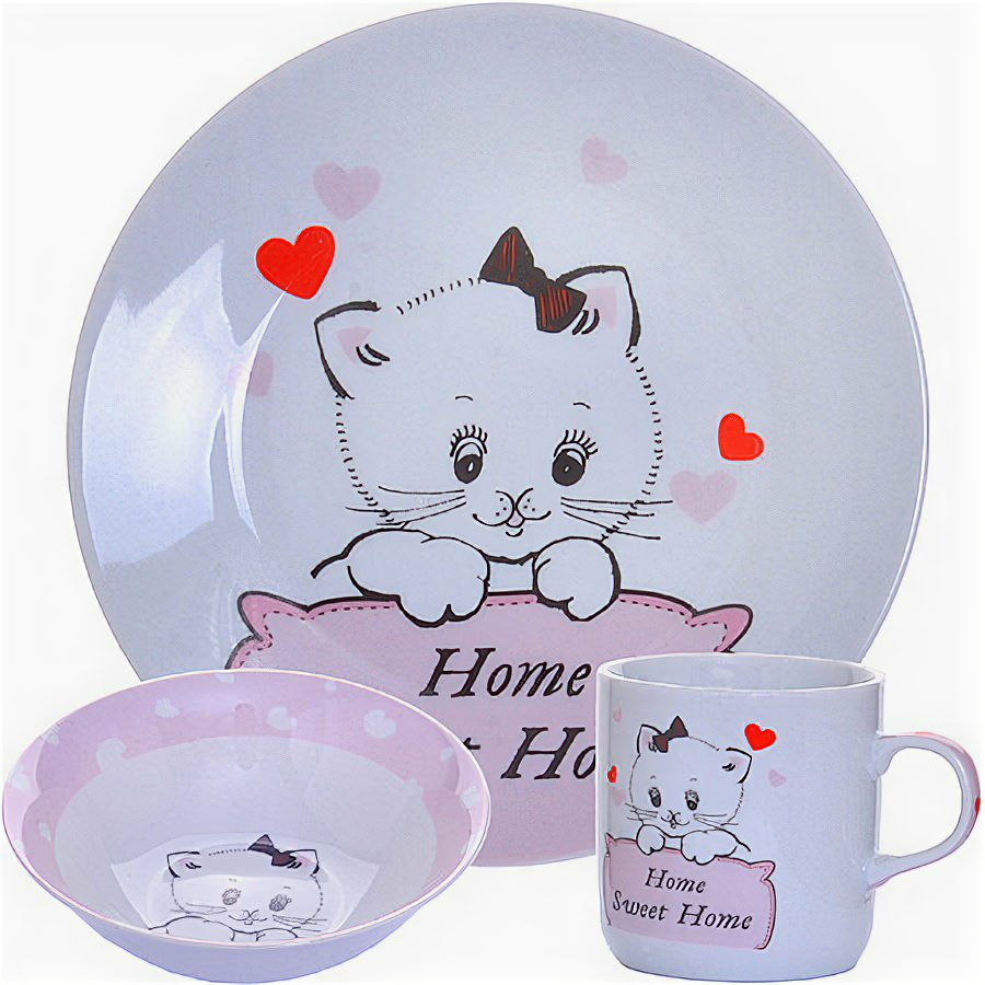 Набор детский 3 пр."Котёнок" Loraine 30549 KSMB-30549