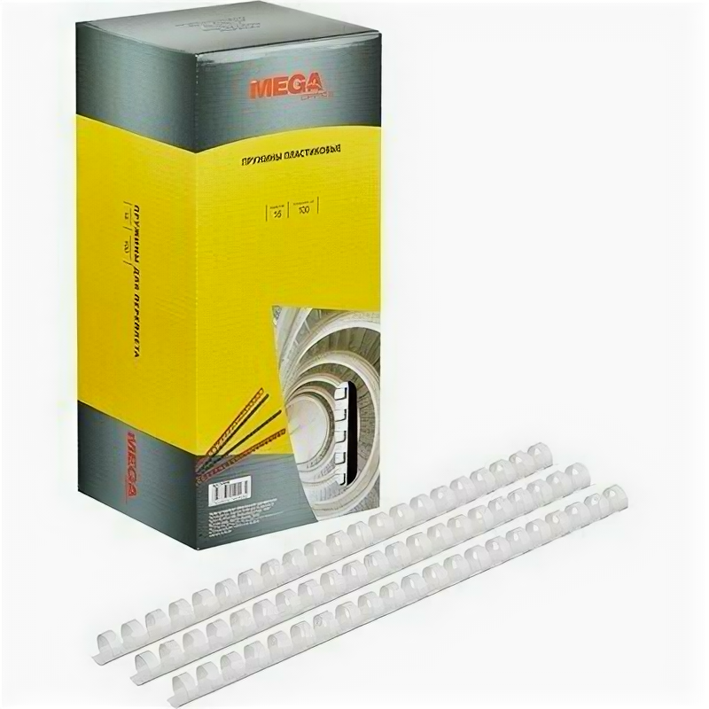 Пружины для переплета пластиковые Promega office 16 мм белые (100 штук в упаковке) 254649