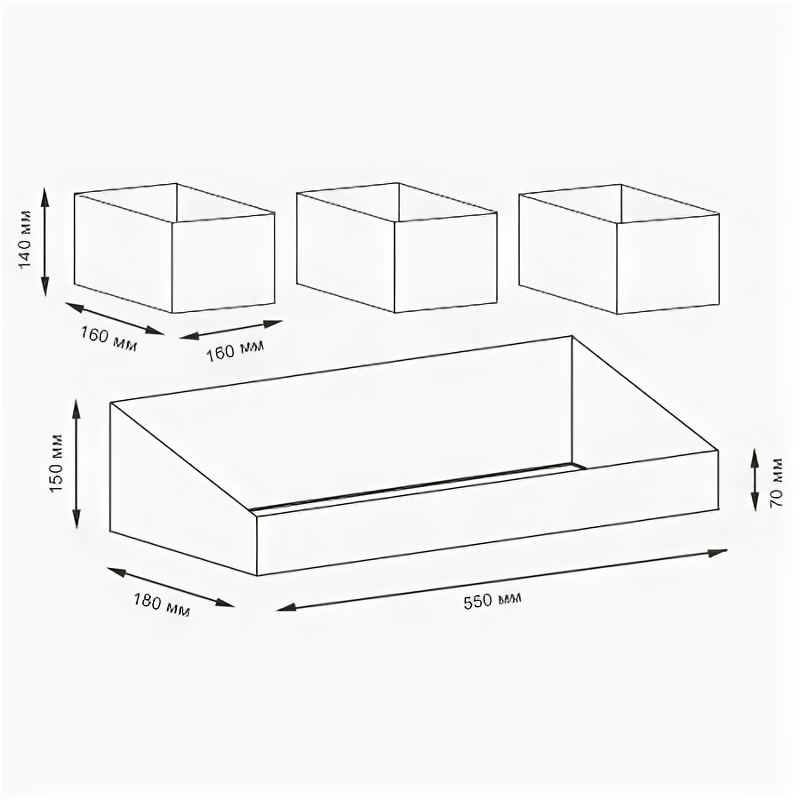 Плетеная корзина набор Wasserkraft WB-440 Set 9062624 55 x 18 x 15 см - фотография № 3