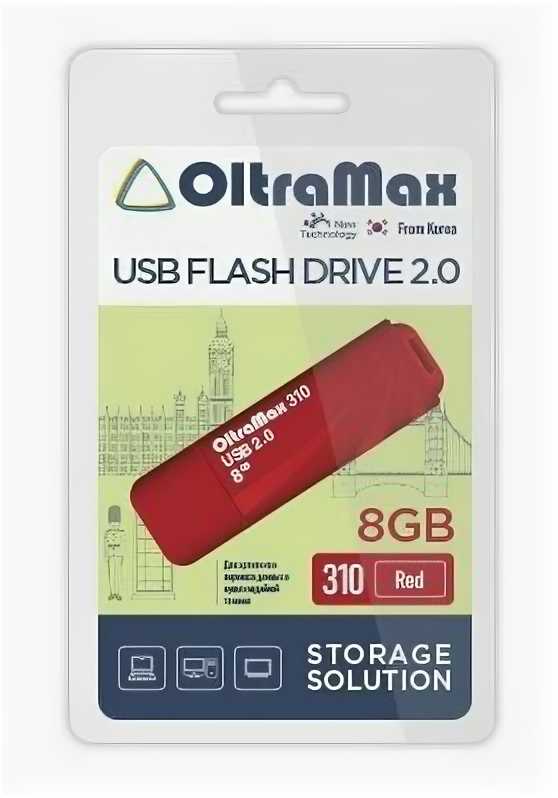 USB flash накопитель Oltramax OM-8GB-310-Red
