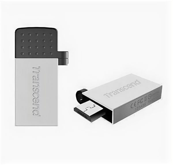 Флеш-накопитель Transcend JetFlash 380 OTG microUSB 16Gb серебристый