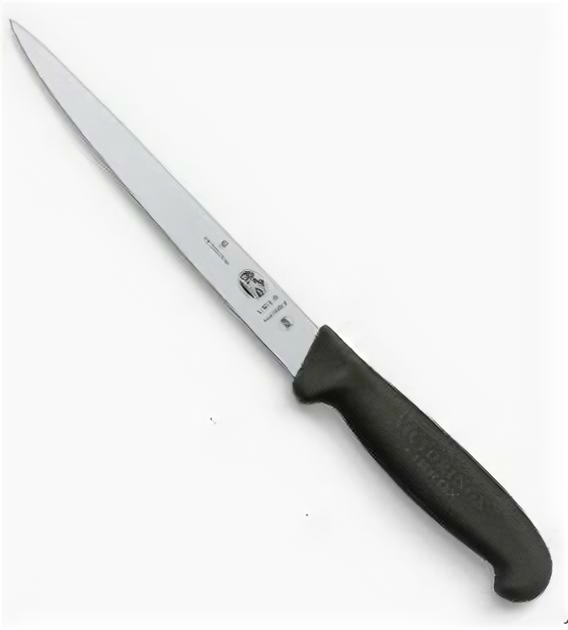 Нож Victorinox филейный рыбный, лезвие 18 см, черный