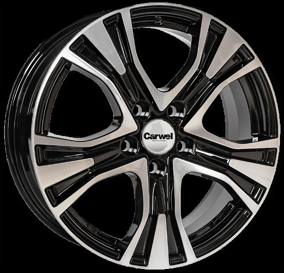 Литые колесные диски Carwel Сиг 159 (RAV4) 7x17 5x114.3 ET39 D60.1 Чёрный с полированной лицевой частью (36497)