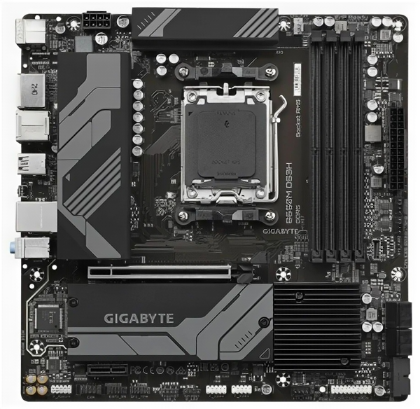 Материнская плата Gigabyte Материнская плата GIGABYTE B650M DS3H, AM5, B650, 4*DDR5, DP+HDMI, 4 SATA 6 Гб/с, M2, Audio, Gb LAN, USB 3.2, Type-C, COM*1 port, mATX