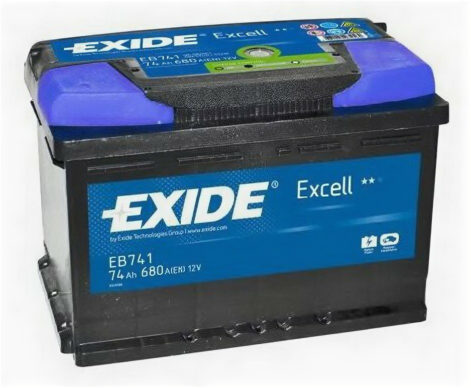 Аккумулятор автомобильный Exide Excell EB 741 6СТ-74 прям. 278x175x190