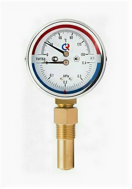 Термоманометр Росма ТМТБ-3 D-80мм 0-120С* 04 МПа G1/2 радиальный L=64