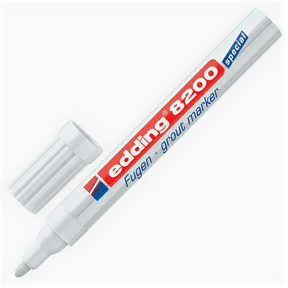 фото Маркер для затирки плиточных швов EDDING 8200, белый, 2-4 мм, запасные наконечники, E-8200/49 (цена за 1 ед.товара)