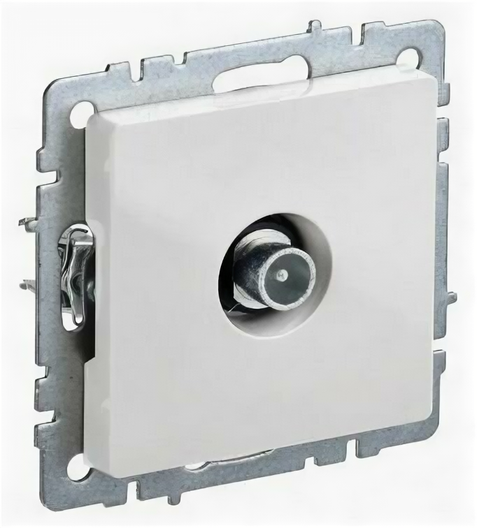 фото Розетка IEK телев. Brite РТВ10-0-БрБ 1 проходная одинар. скрыт. белый (упак.:1шт)
