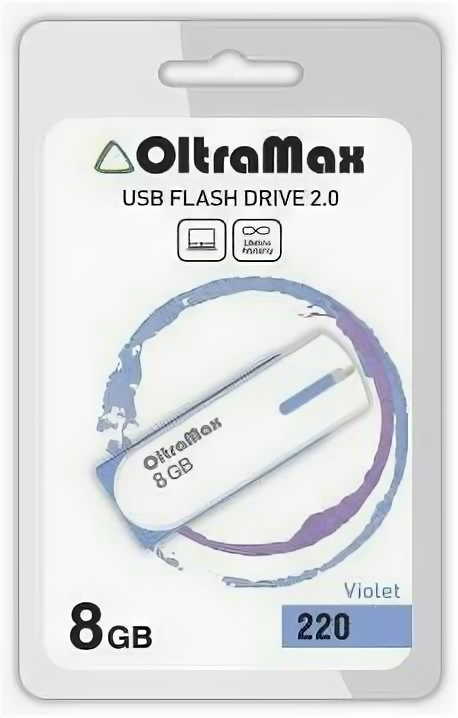 USB flash накопитель OltraMax 220 8GB фиолетовый (OM-8GB-220)