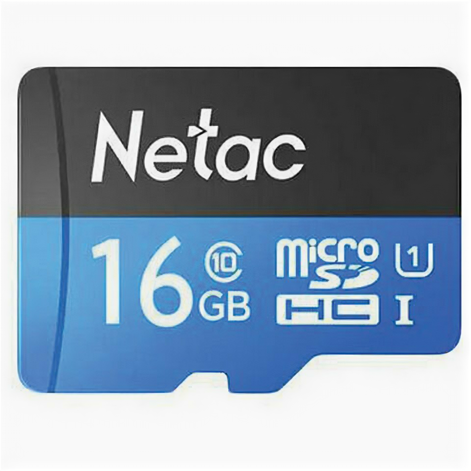 Карта памяти microSDHC 16 ГБ NETAC P500 Standard, UHS-I U1.80 Мб/с (class 10), адаптер, NT02P500STN-016G-R