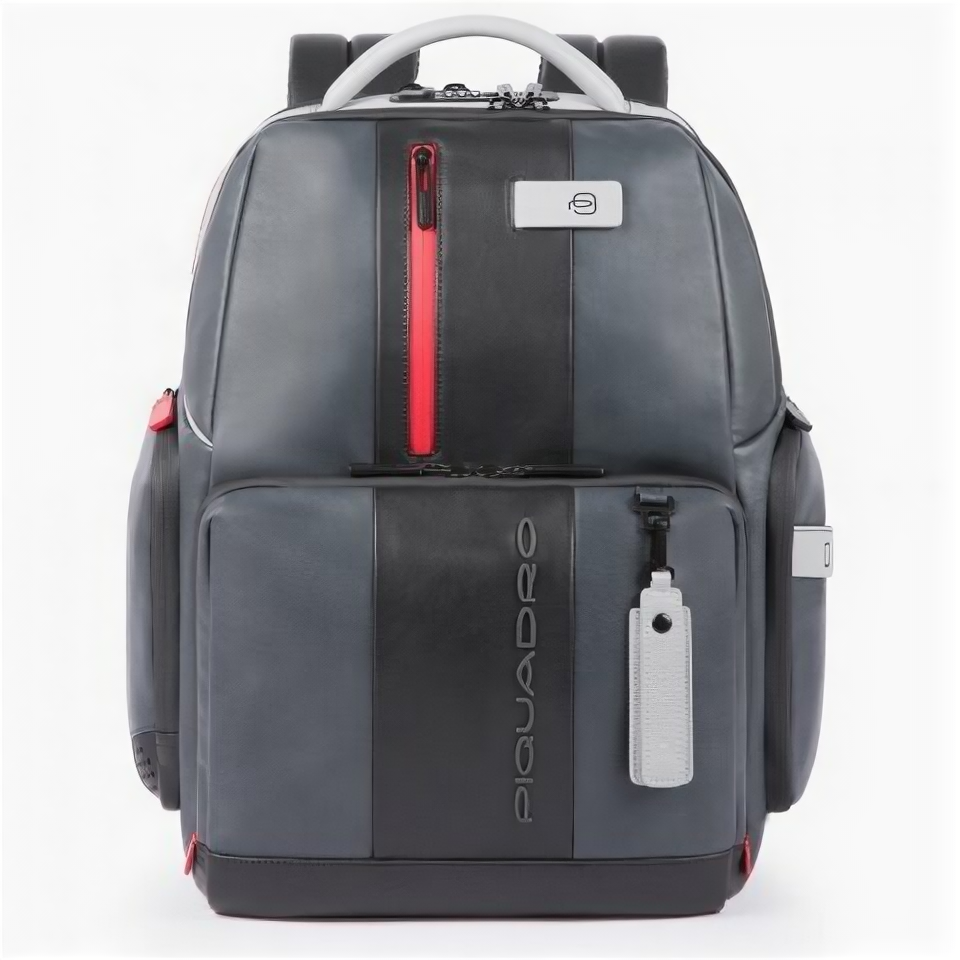 Рюкзак кожаный Piquadro CA4550UB00BM/GRN черно-серый