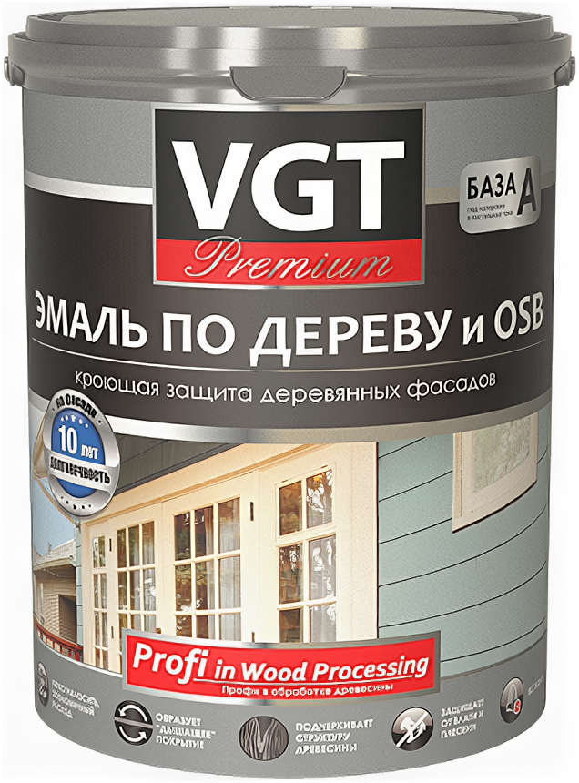 Эмаль по Дереву и OSB VGT Premium 2.5кг Дымчато-Голубая ВД-АК-1179 Акриловая Полуматовая для Внутренних и Наружных Работ / ВГТ Премиум.