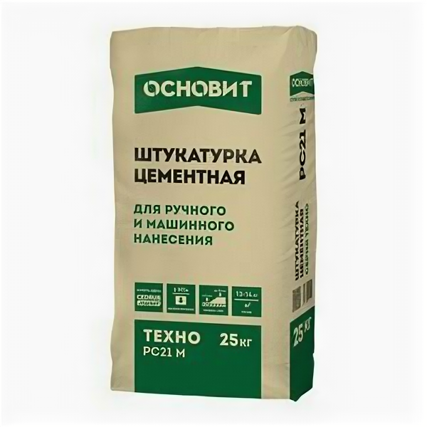 Основит РС-21m Техно штукатурка цементная (25кг) / основит РС21м Техно штукатурка цементная фасадная (25кг)