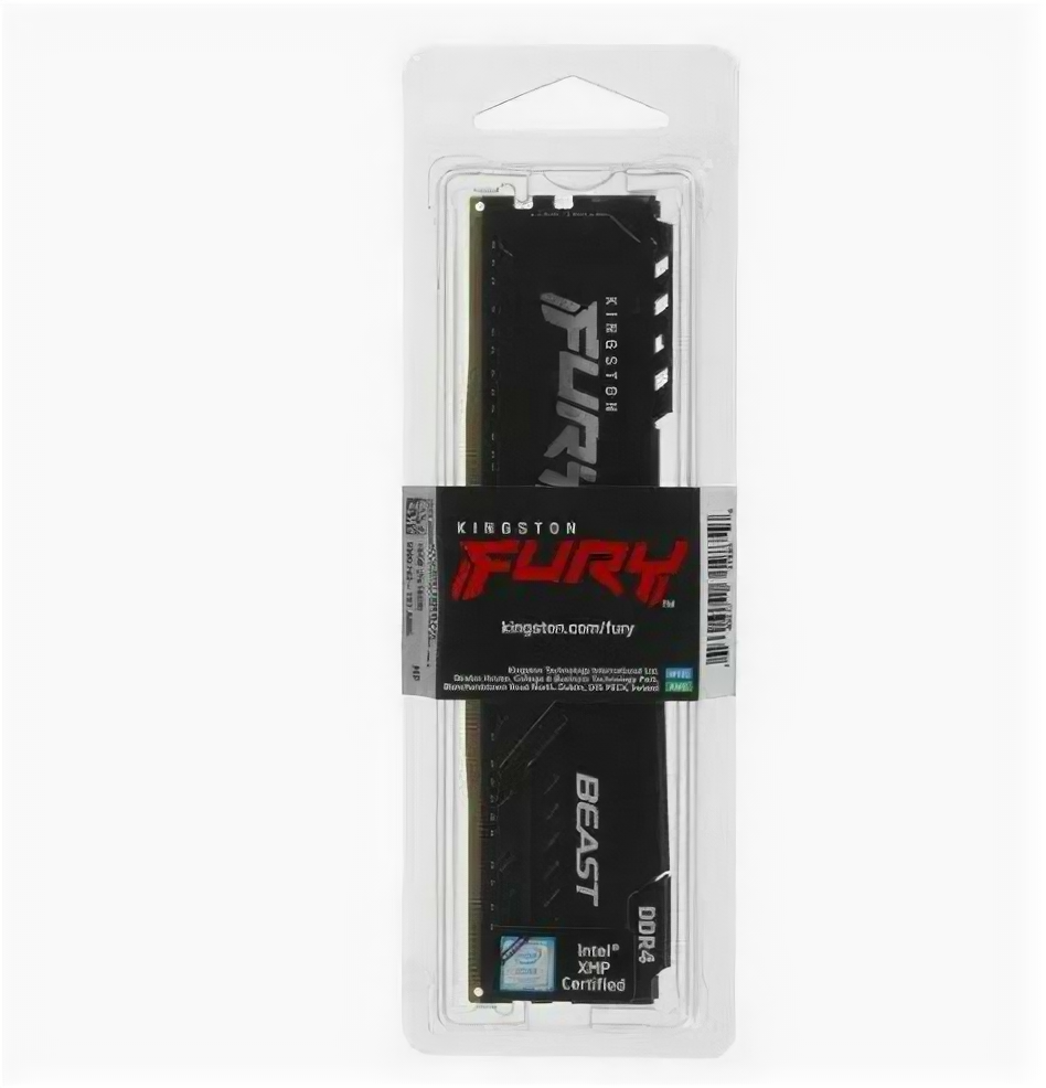 Модуль памяти Kingston Fury Beast Black DDR4 DIMM 3200Mhz PC25600 CL16 - 16Gb KF432C16BB/16