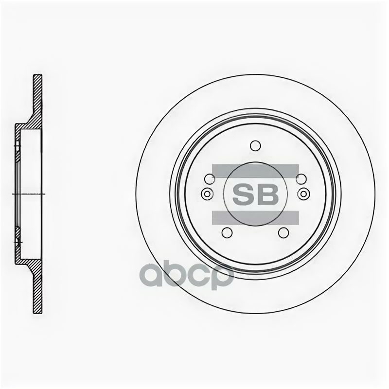 Тормозной диск задний SD1131 для KIA OPTIMA (JF) 2015-н. в./ HYUNDAI SONATA VII (LF) 2018-н. в. / GRANDEUR HG (электр. стоян. тормоз). 284 мм.