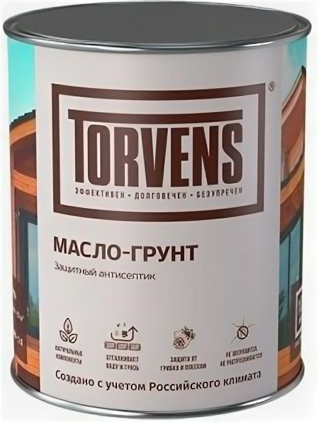 Масло-Грунт Torvens 1л Махагон Защитный Антисептик для Деревянных Фасадов / Торвинс.