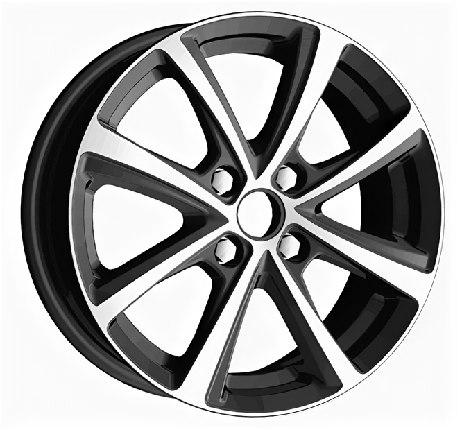 Литые колесные диски Carwel Акуш 6x15 4x100 ET45 D67.1 Чёрный глянцевый с полированной лицевой частью (107890)