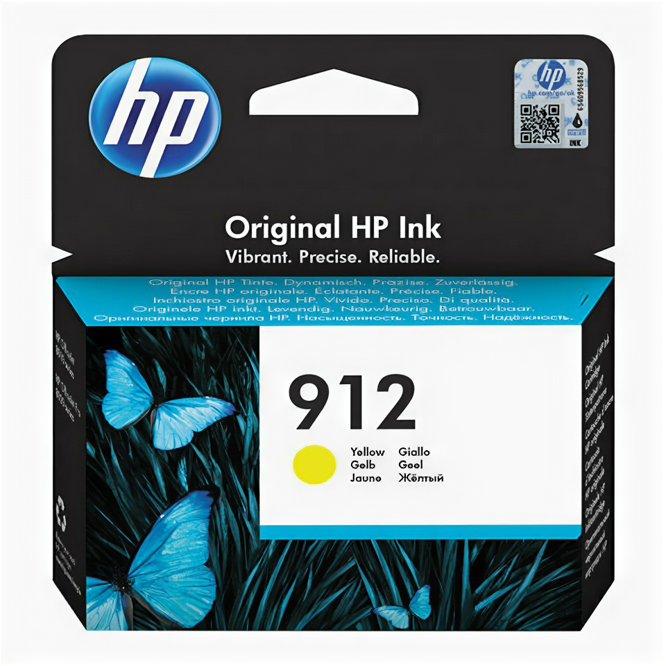 Картридж струйный HP (3YL79AE) для HP OfficeJet Pro 8023, №912 желтый, ресурс 315 страниц, оригинальный