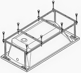 Монтажный комплект к ванне Santek Санторини 170х70 арт. 1WH302488