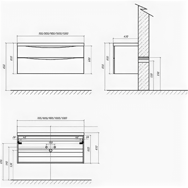 Тумба с раковиной BelBagno Marino-H60 90 PR rovere nature (MARINO-H60-900-2C-SO-RN-P, BB900/450-LV-MR-PR)