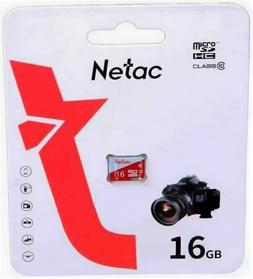 Карта памяти 16Gb - Netac MicroSD P500 Eco Class 10 NT02P500ECO-016G-S (Оригинальная!)