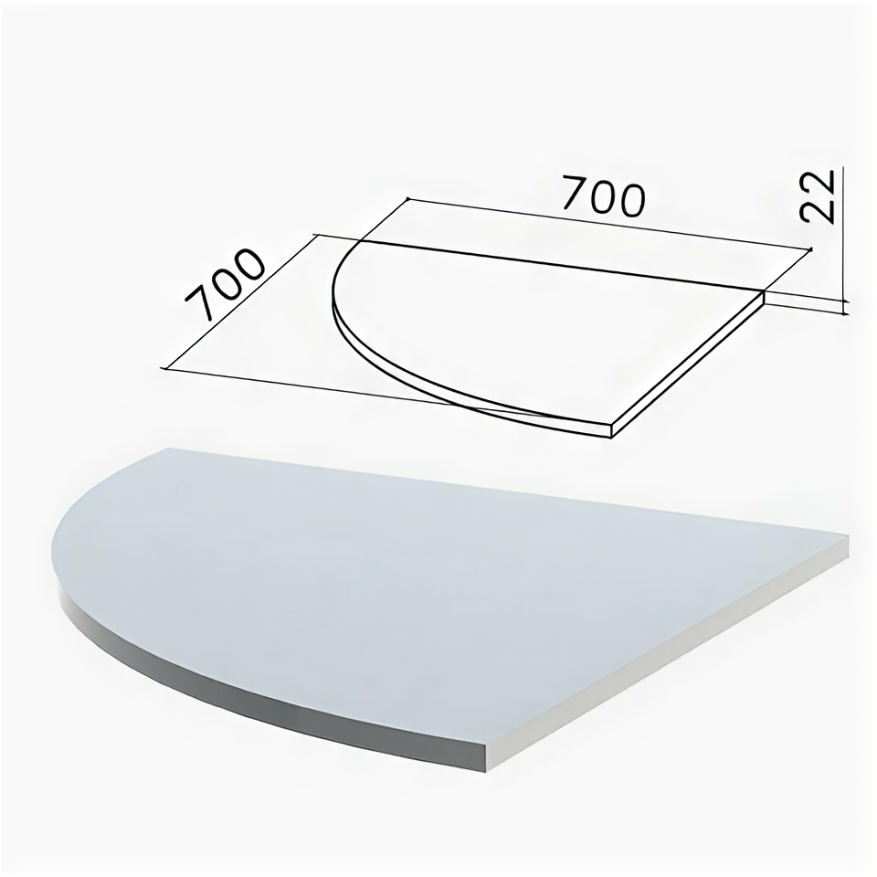 фото Стол приставной угловой "Монолит", 700х700х750 мм, без опоры (640137), цвет серый, ПМ33.11