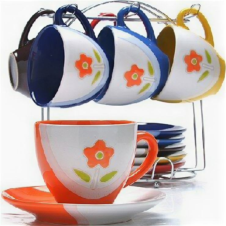 фото loraine lr 27326 чайный сервиз 13пр 220мл керам.нерж