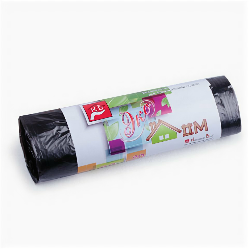 фото Мешки для мусора 30 л, черные, в рулоне 20 шт., ПНД, 6 мкм, 50х60 см, концепция быта "ЭкоДом", 2098, 5 штук