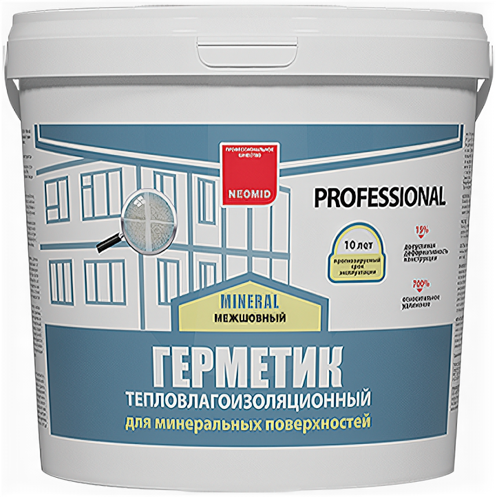 Герметик строительный "NEOMID mineral professional" (3 кг.) ведро (белый)