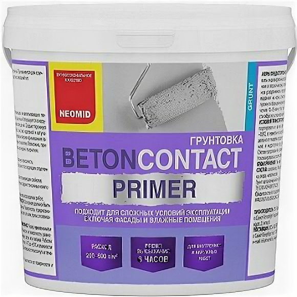 Грунтовка Neomid BetonContact Primer 12кг для Фасада и Внутренних Работ / Неомид.