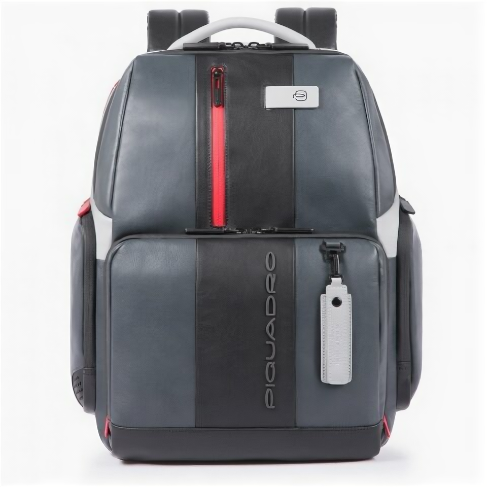 Кожаный бизнес рюкзак Piquadro CA4532UB00/GRN черно-серый