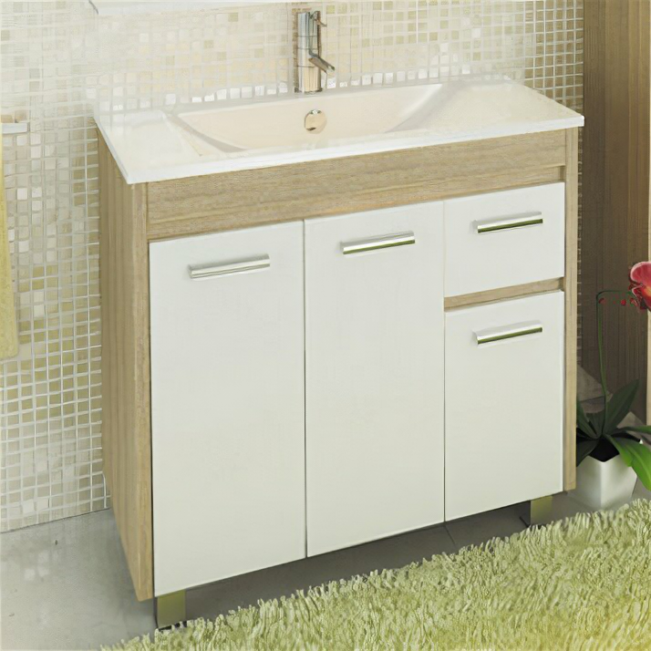 Comforty COMFORTY. Тумба-умывальник "Тулуза-90" сосна лоредо с раковиной Quadro 90