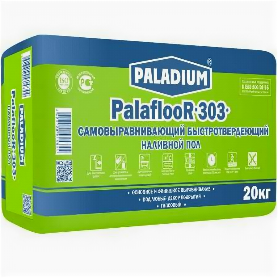 Наливной пол PALADIUM самовыравнивающий быстротвердеющий 20кг Palafloor-303 60 (1шт) (127343)