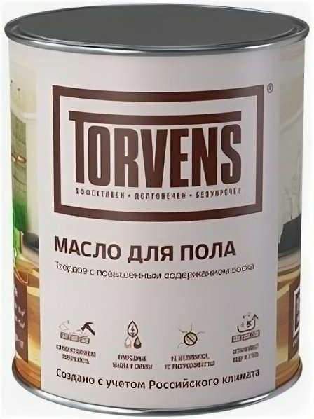 Масло для Пола Torvens 1л Махагон Твердое с Повышенным Содержанием Воска / Торвинс.