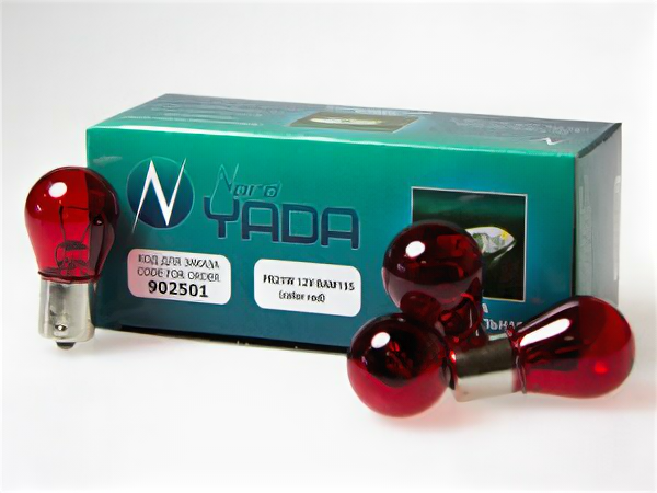 фото Лампа 1-конт. 12V PR21W S25 со смещен. цок. по радиусу BAW15s красная