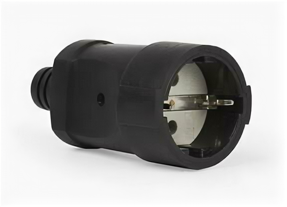 фото Штепсельное гнездо Smartbuy, с заземлением черное ПВХ 16A 250B