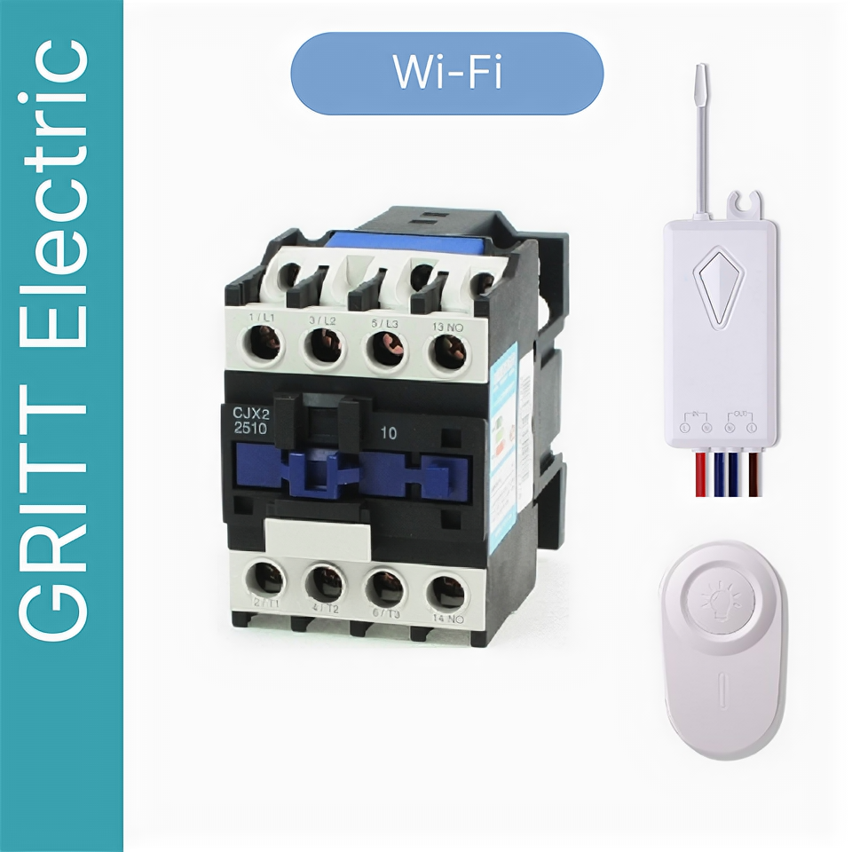 Умный контактор GRITT Electric 25А 220AC c дистанционным управлением 433 + WiFi A2101WF
